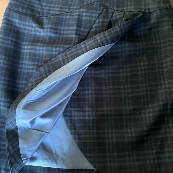 Bedo Size 6 Black and Brown Plaid Pencil Asymmetrical Skirt - Picture 8 of 10